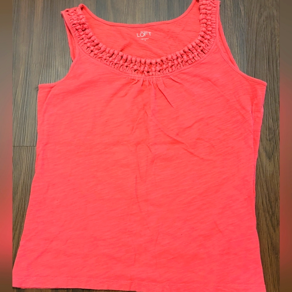 Ann Taylor LOFT braided collar, scoop neck tank